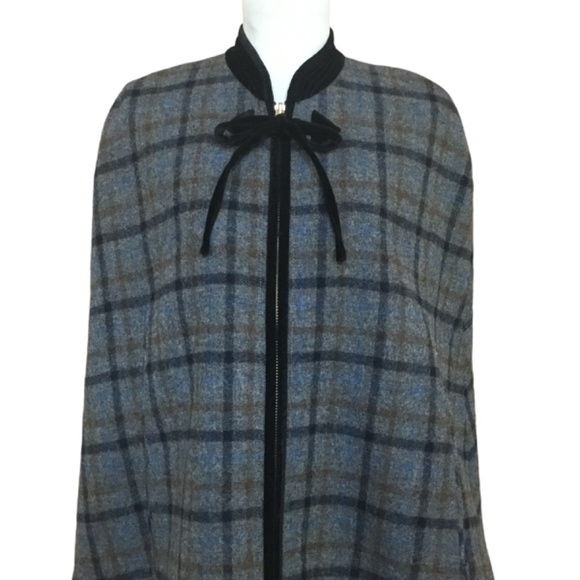 J.Crew Wool Zip Plaid Cape - Picture 6 of 15